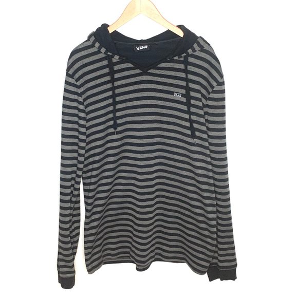 Vans Other - Vans Sweatshirt Hooded Stripes Blue Gray Sz 2XL